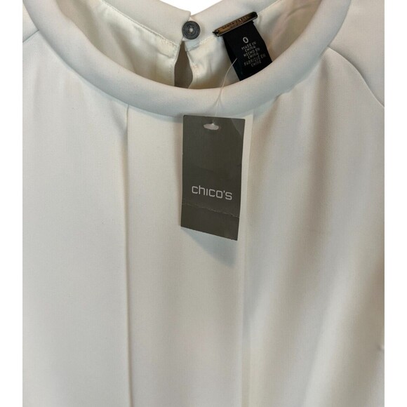 Chico's Black Label Simple Seamed Layer Tank  Size S  NWT  Ecru Shell  Office - Picture 4 of 11